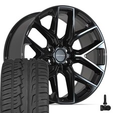 Df17b Black 22x9 Wheels 28545r22 As Tires Tpms Set Fit Ram Nissan Infiniti