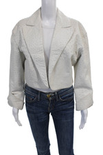 Loewe Womens Embossed Leather Open Front Long...