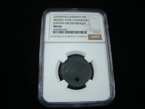 Germany Rare 2M Token Menzel-9724.3 Frankfurt Johann Kronenberger NGC MS64