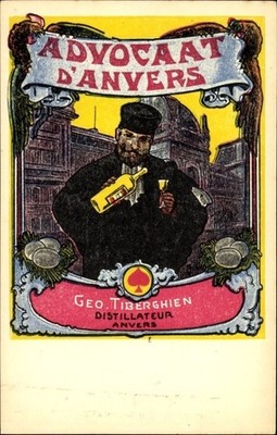 Ak Advocaat d'Anvers, Geo. Tiberghien, Distillateur Anvers,... - 10842505