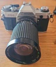 Canon AE-1 Manual Focus Camera With Five STAR 28-135 Macro Lense - Untested