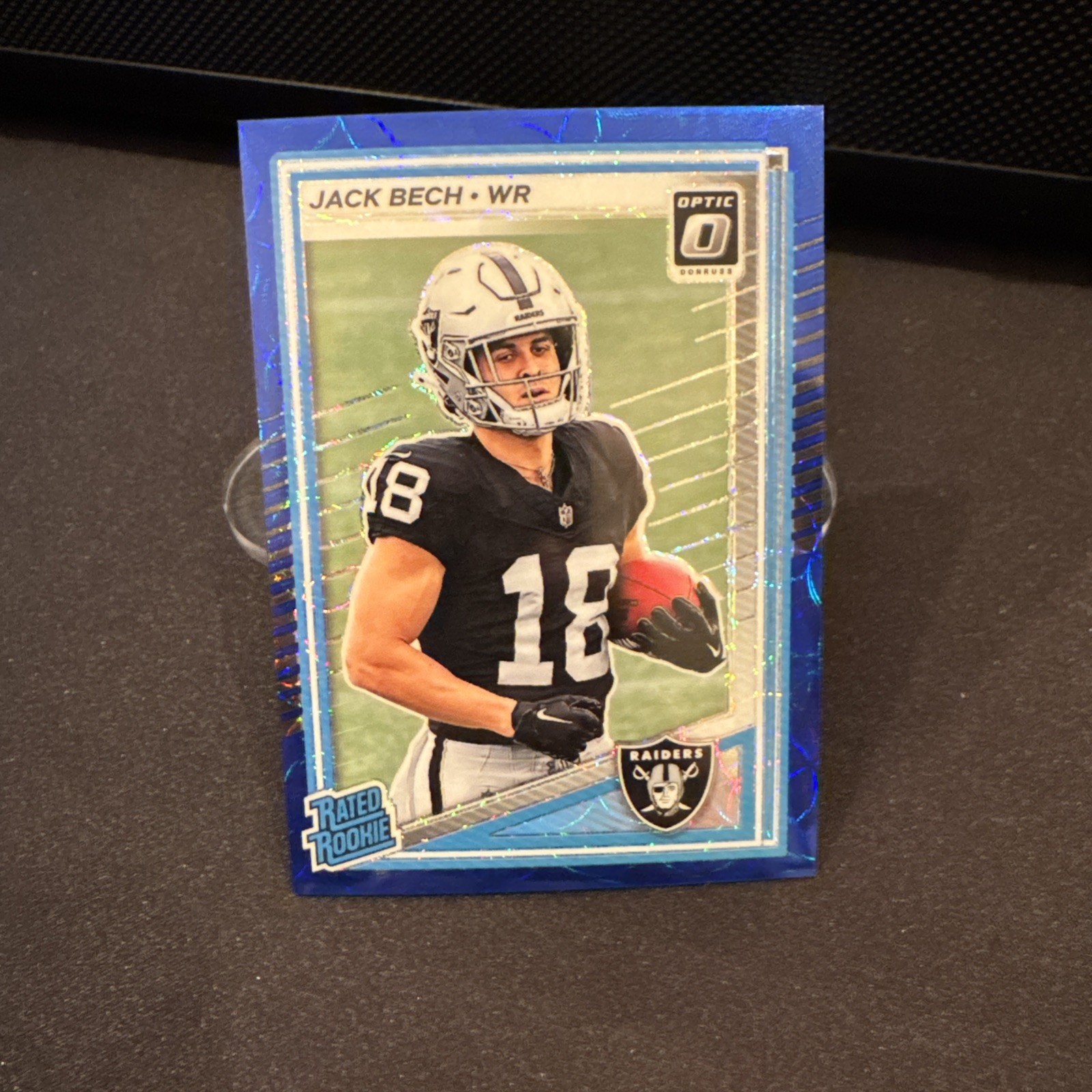 2025 Donruss Optic Blue Scope Prizm Jack Bech #211 RC Raiders