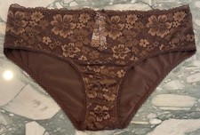 NEW Victoria Secret Body By Victoria Lace Front Hiphugger Ganache Brown XL XXL
