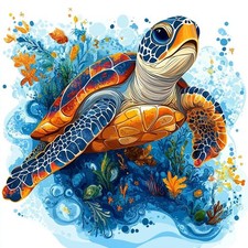 Colorful Sea Turtles Diamond Art Kits for Adults,Animals 5D Diamond Painting Kit
