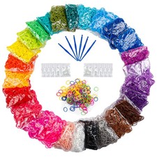 12730 Loom Rubber Bands Refill Kit in 26 Color with 500 Clips,6 Multicolor