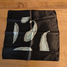 Mens Silk Hand Rolled Pocket Square Handkerchief Brown Paisley 13"x13" VTG Italy