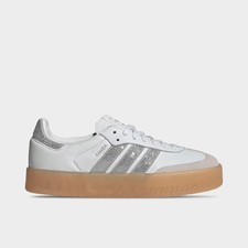 Women's adidas Originals Sambae SE Crystal White/Silver Metallic/Gum IH4046 100