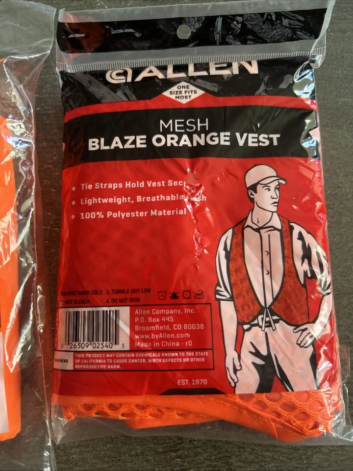 Hunters Hunting Safety Vest Blaze Orange Size: Xl/2xl 🔥 2 Mossy Oak 1 Mesh Gall - Image 3 of 4