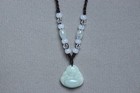 Cert'd Natural Light green A Jadeite jade Hand-Carved Maitreya Buddha Pendant — photo 1
