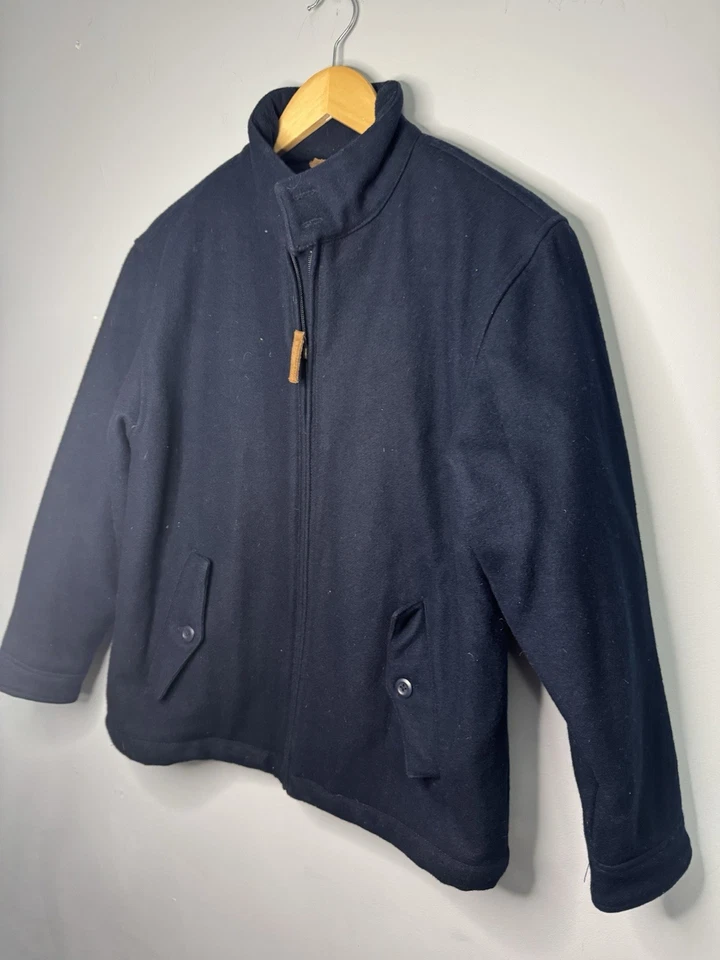 Abrigo de lana azul marino forrado Sherpa Gap Kids talla XL 12 cierre de cremallera Foto 3 de 4