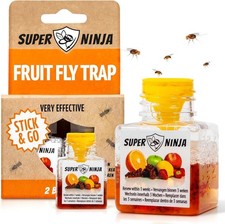 Super Ninja Fruit Fly Trap - 2 pack, Highly Effective Fruit Fly Killer - UK