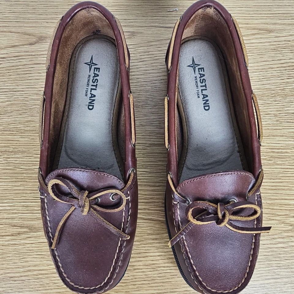 Mocassim Eastland Yarmouth couro marrom barco deck preppy Wm EUA tamanho 8.5 - Imagem 3 de 4