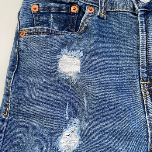 Levis Jeans Girls 12 Youth Blue Denim High Rise Ankle Straight Distressed Jeans - Picture 9 of 9