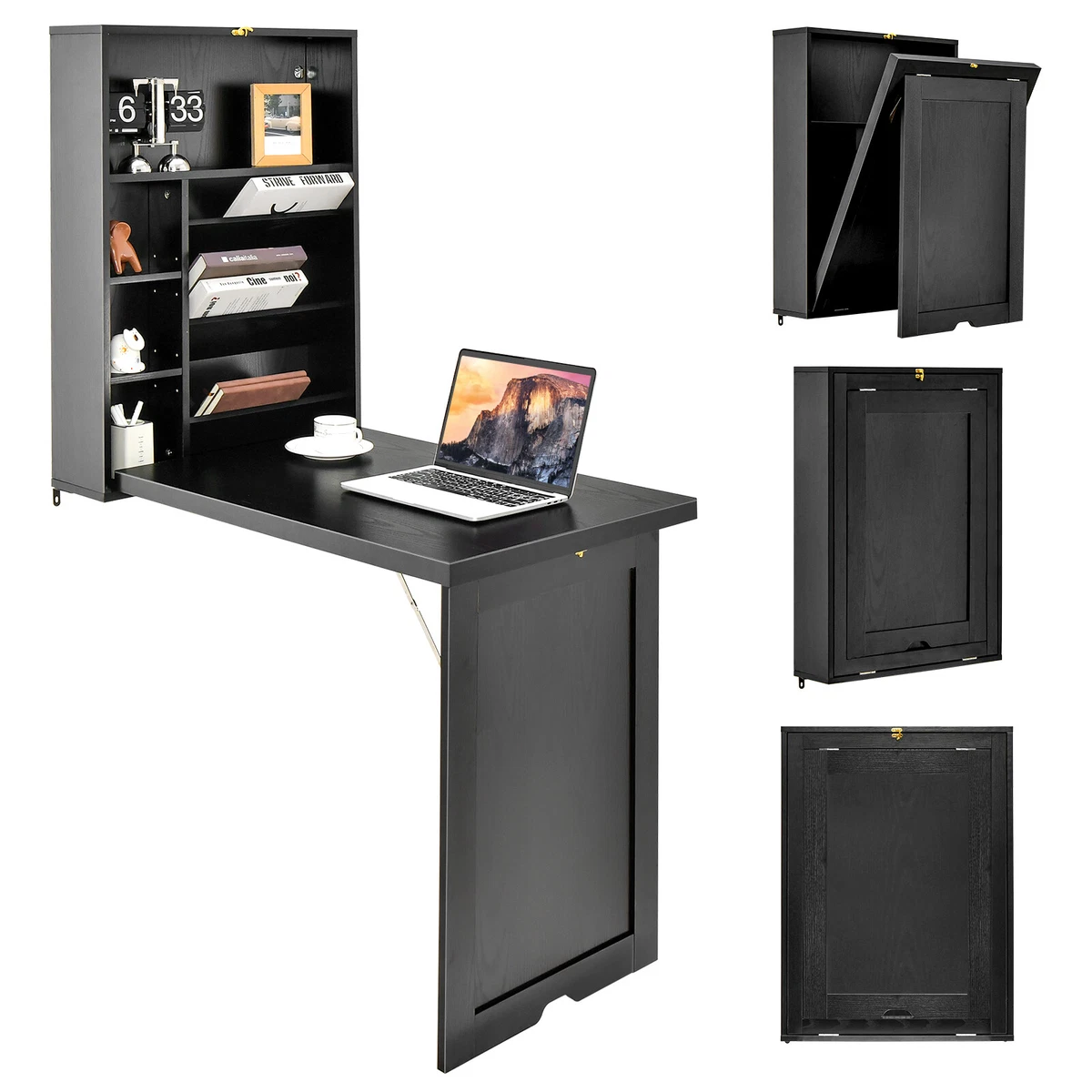 Black 2024 floating desk