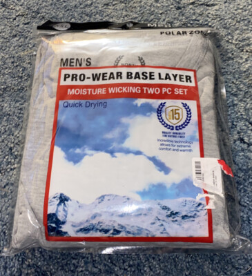 NIP North 15 Mens Pro Wear Base Layer Moisutre Wicking Two PC Set Sz 2XL/gray