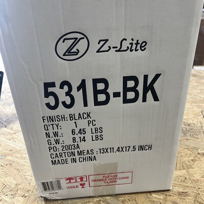 Z-Lite 531B-BK Portland 1 Light 15.75 inch Black Outdoor Wall Light