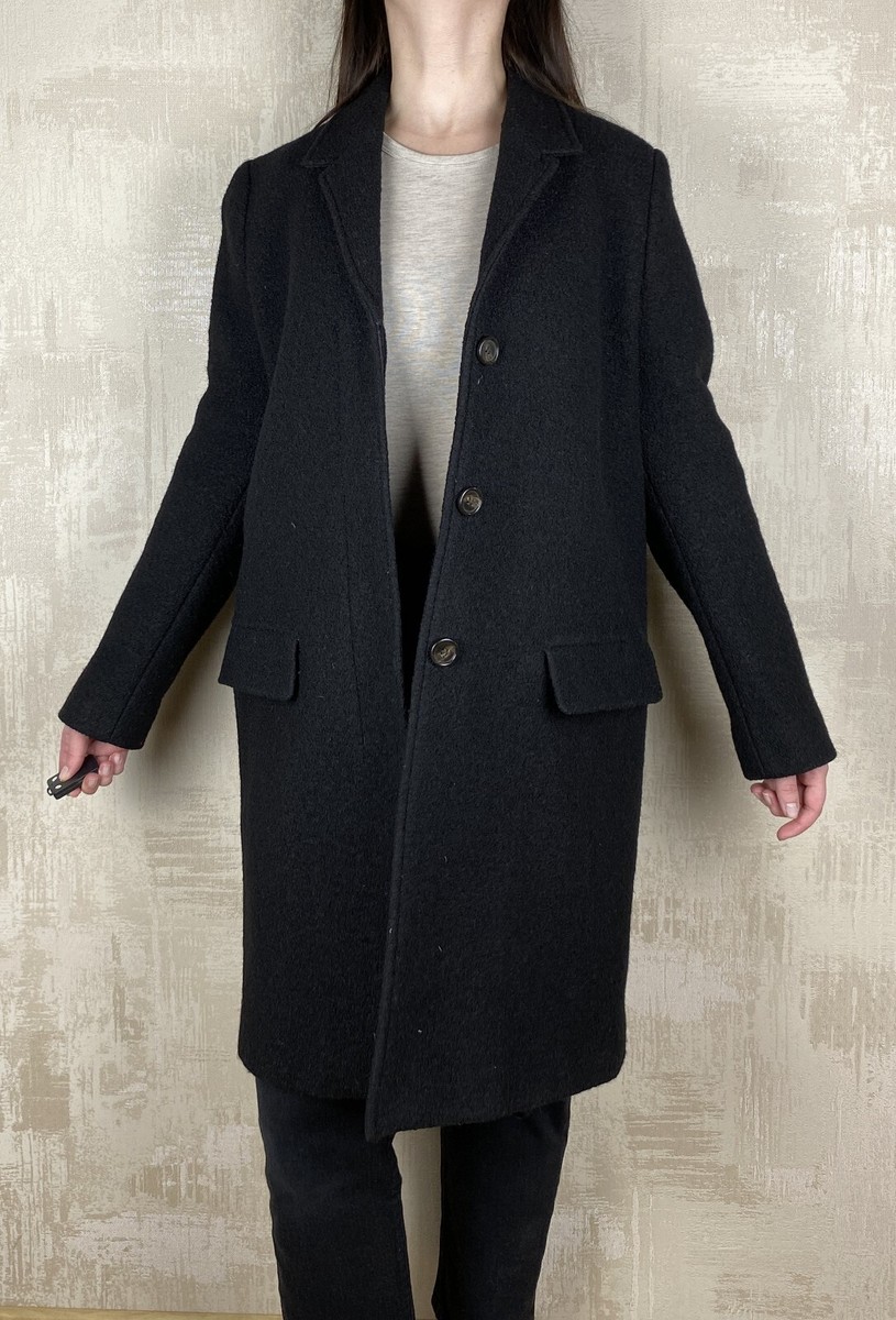 Arket Nova Fides Wool Boucle Black Oversized Casual Women's Coat