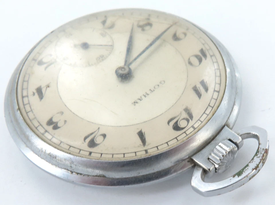 Reloj Bolsillo Hombre Gotham 7J RPKO Buen Dial y Movimiento Limpio/De Colección. Fijador. Foto 2 de 4