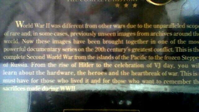 WWII: The Complete History (DVD, 2011, 10-Disc Set) 30 hours total