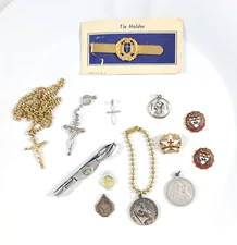 Religious Destash Lot Religious Item Lot Vintage / One Marked Sterling #9624