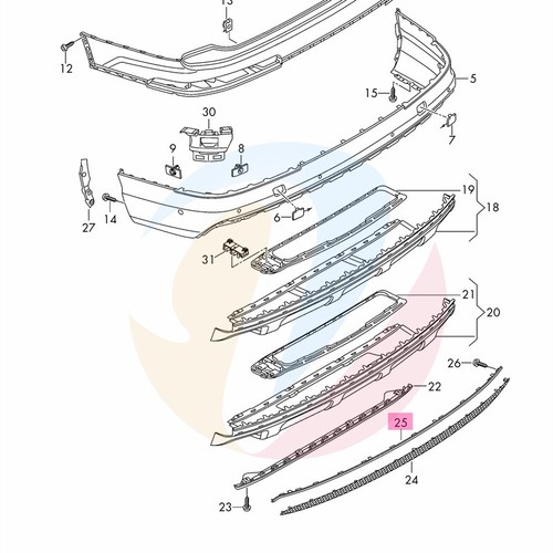 Moldura de alerón de parachoques trasero cromado mate para Audi Q7 4 MB S-Line 2016-2019s - Imagen 5 de 10