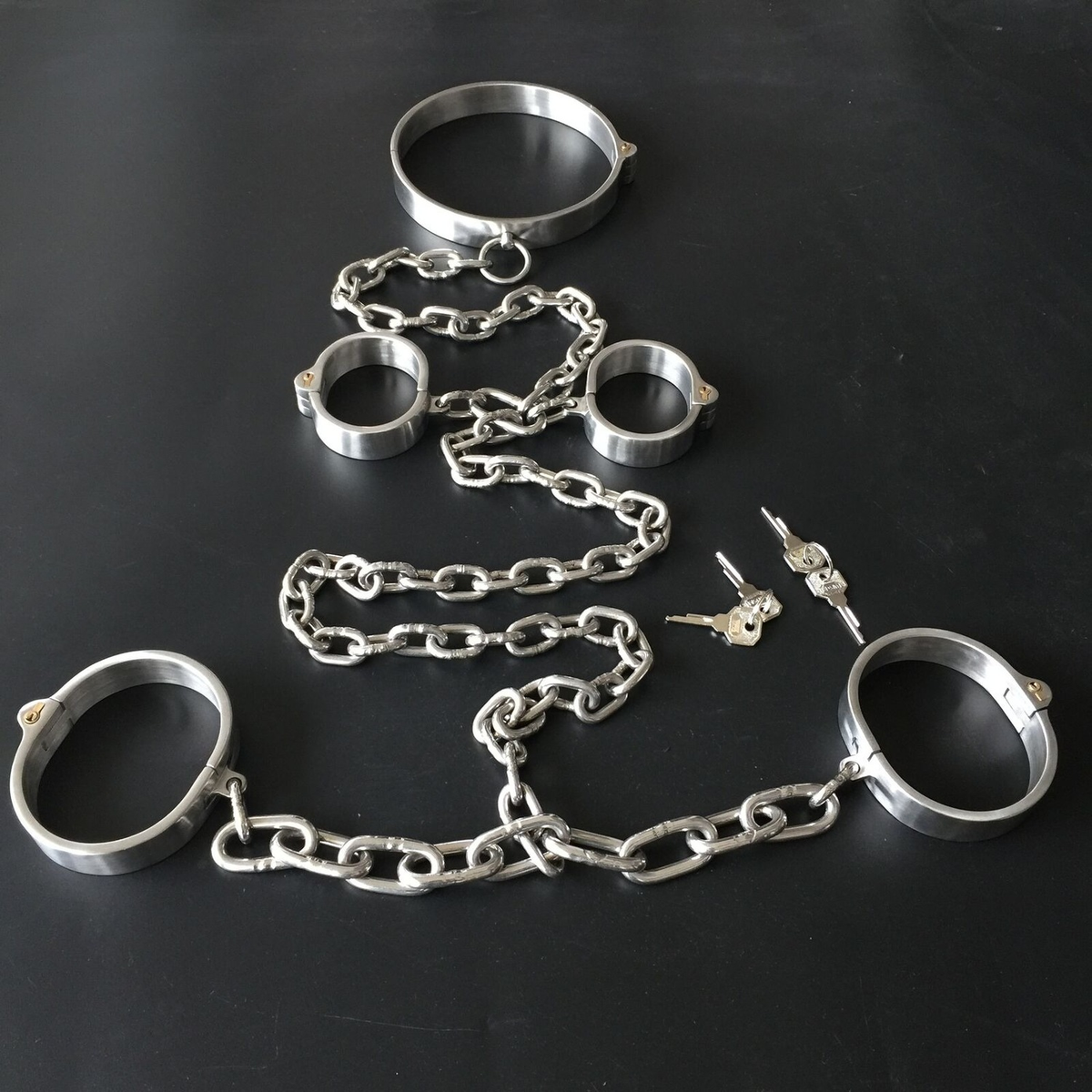 Stainless Steel Shackles Fetters Metal Bondage Neck Collar Hand Ankle Cuffs  BDSM | eBay