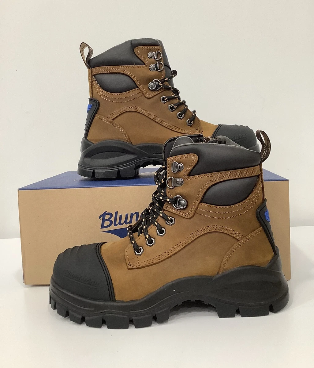 Blundstone Men s 983 Steel Toe Safety Boots Zip Up CRAZY HORSE