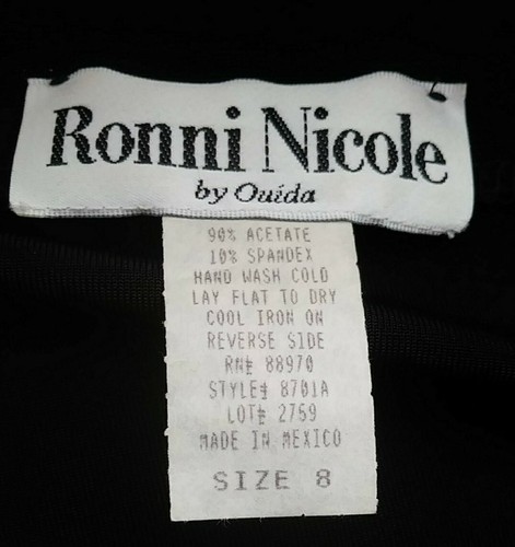 Vintage Ronni Nicole Black Velvet Evening Dress With Jacket Sparkly Thread Sz 8 - 第 4/6 張圖片
