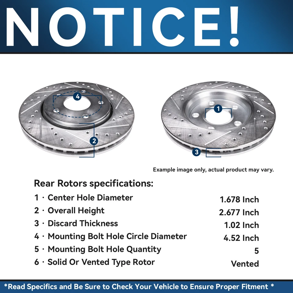 Front Rear Drilled Rotors Ceramic Brake Pads for 300 Charger Challenger Magnum - Image 4 of 4