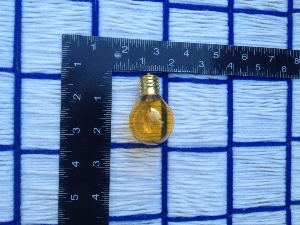 new C9 yellow Round S11 Christmas string LIGHT BULB 130V globe 10W ships for 7¢* - Image 4 of 4
