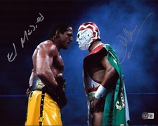 Foto firmada por el Dr. Wagner Jr. y El Mesias 11x14 certificado de autenticidad Lucha Libre AAA imagen automática