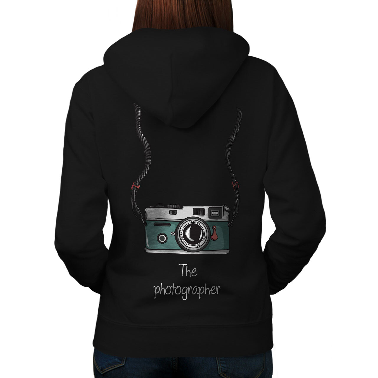 Wellcoda Photographer Digital Camera Womens Hoodie Back