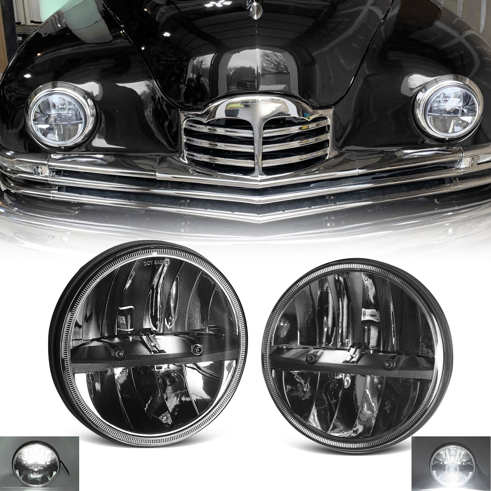 7-inch Round DOT LED Headlights High Low Beam for Chevy C10 C20 Pickup