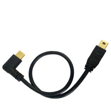 Mini 5 Pin Male to Angled USB 3.1 Type C Male OTG Data Charging Cable Converter