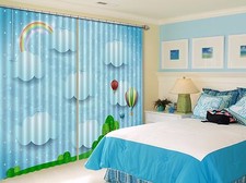 3D Cloud Lawn 79Blockout Photo Curtain Printing Curtains Drapes Fabric Window CA