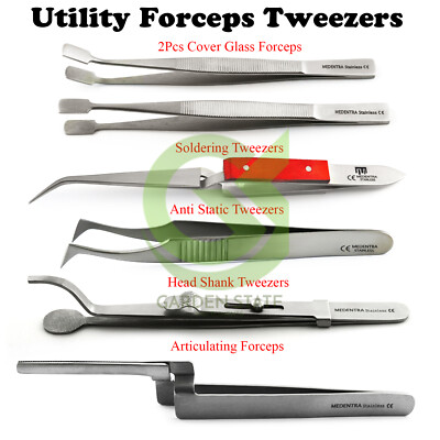 Utility Tweezers Medical Coverglass Forceps Articulate Soldering ,Jewelry Craft 