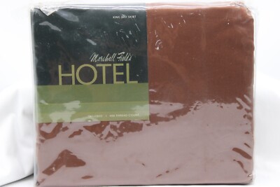 Marshall Field's King Bed Skirt Hotel Collection Cotton Sateen NEW NOS Brown