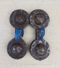 Antique Huge Moroccan Original Pair Morocco Gnawa Iron Castanet Qraqeb Handmade