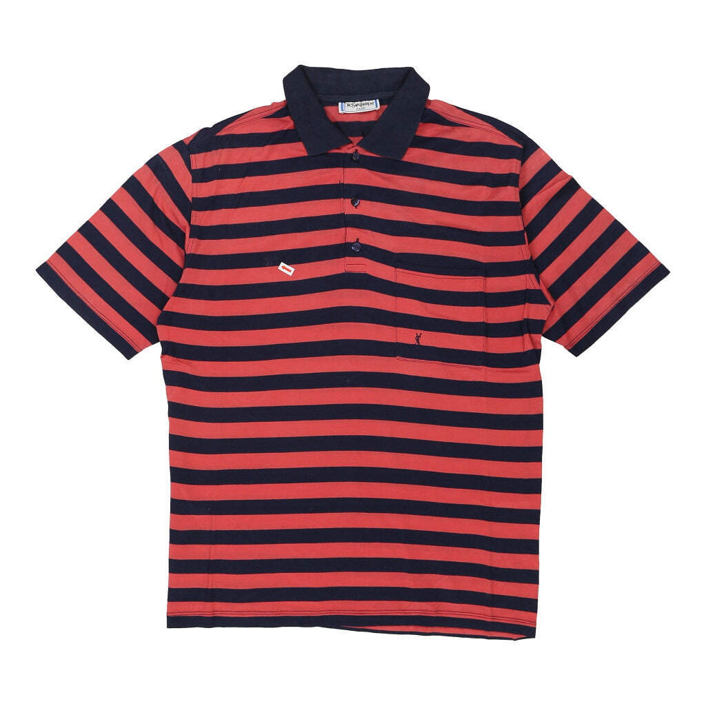 Polo a righe Yves Saint Laurent XL cotone rosso