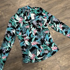 NWT Tommy Bahama Women Size Small Active Floral Golf Top 1/4 Zip Pullover 263 