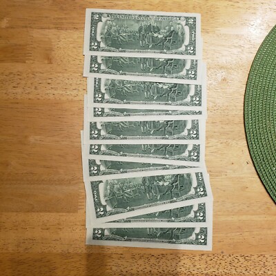 ✯Lot of 7 NEW Uncirculated Two Dollar Bills Crisp $2