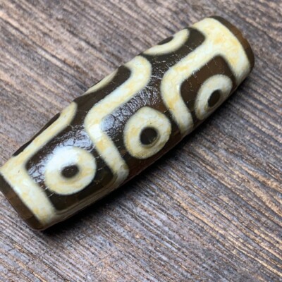 Old Tibetan Nepalese Himalayan FYM Ancient Old Dzi Talisman 9 eye Beads Amulet