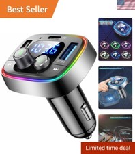 Handsfree Calling and Music Play USB C Bluetooth Car Adapter - 7 LED Colors