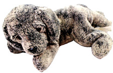 Vintage Russ Berrie Luv Pets "Keats" Adorable Plush Grey White Puppy Dog 7"