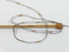 Beige Black Ladder Ribbon Yarn Ice 47986 Solid Color 50 gram 164 yards