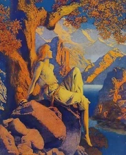 A Passing Night Art Print – Maxfield Parrish 1918 – Dreamlike Fantasy Landscape