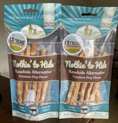 Fieldcrest Farms Natural Rawhide Alternative Small Twist Stix