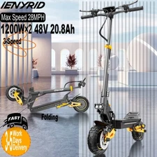 Adult Electric Scooter 1200X2 37 Miles Long Range Folding Scooter Urban Commuter