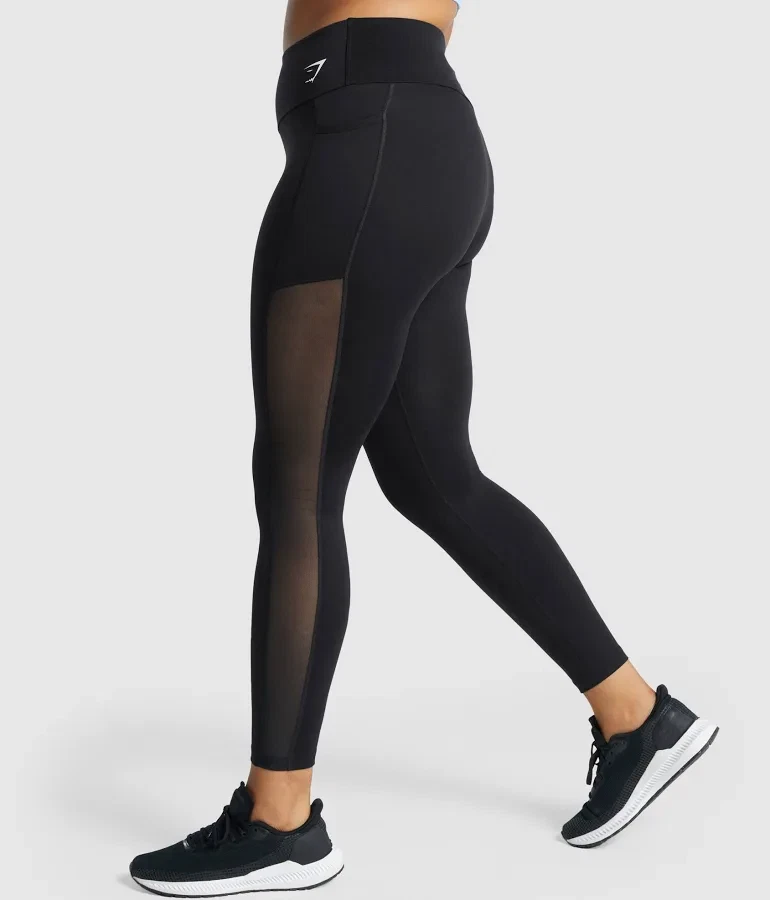 Gymshark High Rise Mesh Training Athletic Leggings with Pockets