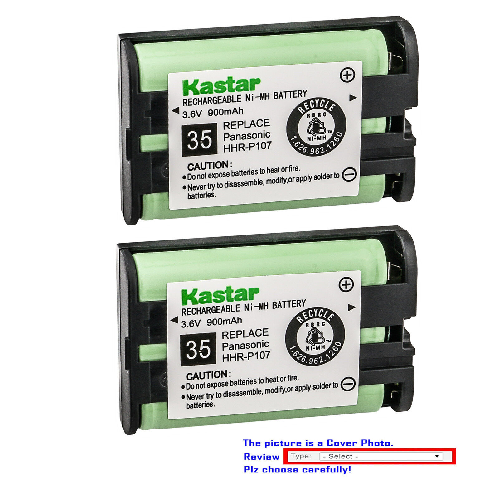 Kastar Battery Compatible with Panasonic KX-TG3521 KXTG3521 P107